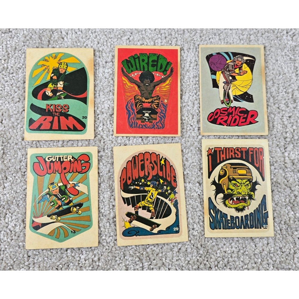 Lot of 6 Retro 1978 Donruss All-Pro Skateboard Card stickers w Stacey Peralta
